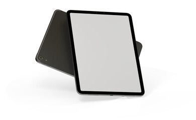 Obraz na płótnie Canvas Photo 3D brandless tablet with empty screen isolated
