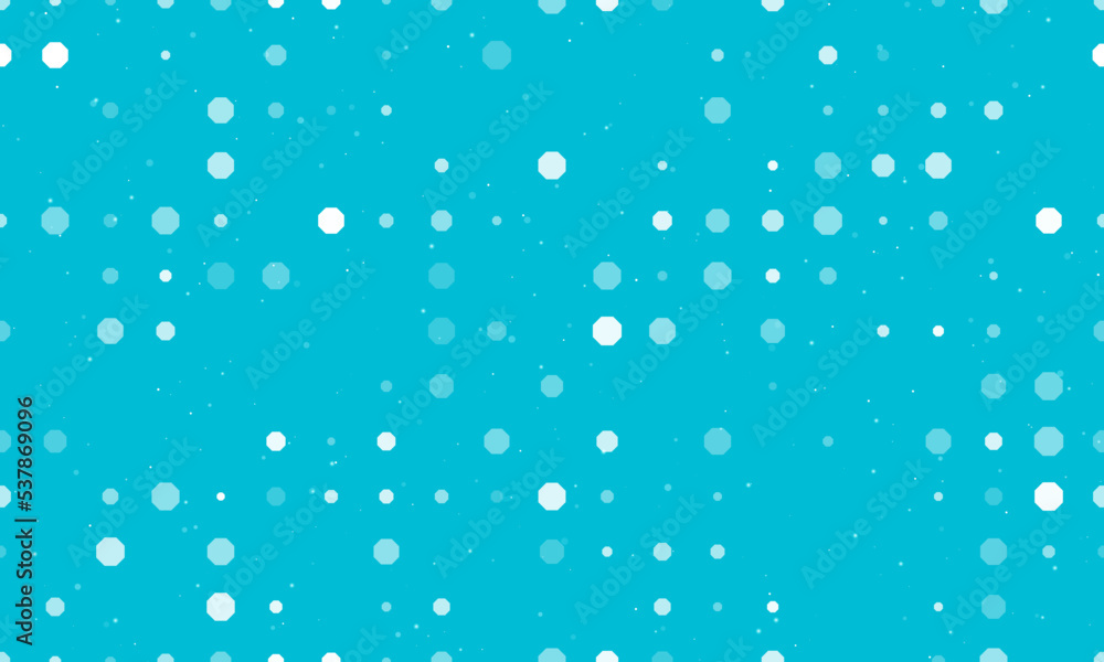 Aufkleber seamless background pattern of evenly spaced white octagon symbols of different sizes and opacity. v