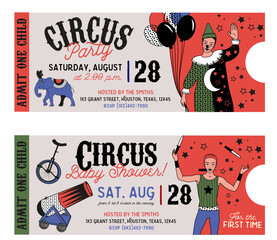 Circus Collection Colorful Ticket
