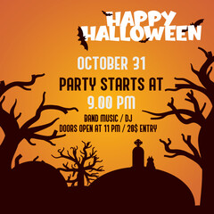 ilustration vector. halloween poster. background october party 