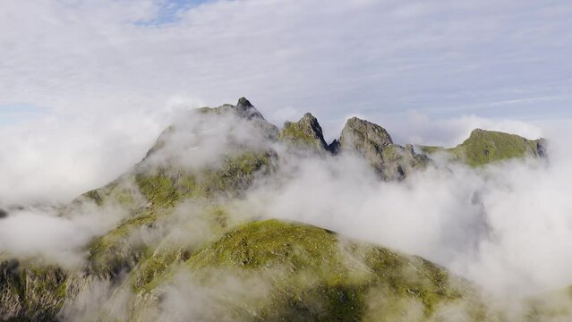 Mountain cloud top view landscape. Beautiful Nature Norway natural landscape.