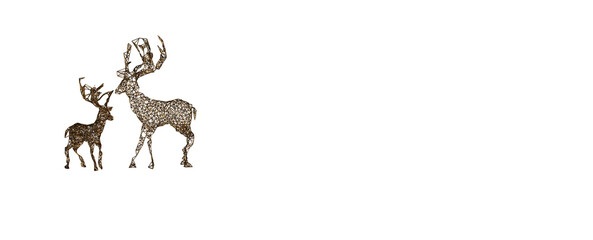 Christmas new year abstract 3d low poly deer card