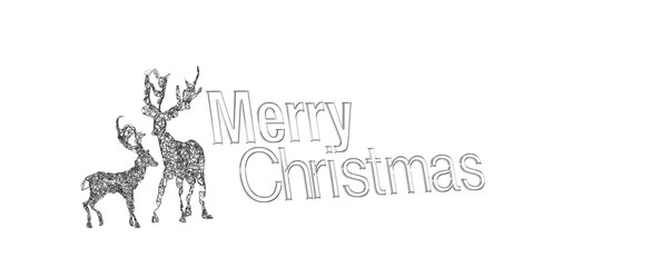 christmas deer 3d abstract shape design
