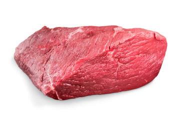 Close up of raw meat on white background with clipping path