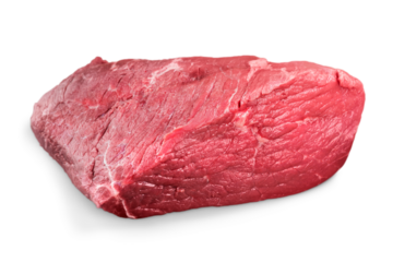 Close up of raw meat on white background with clipping path