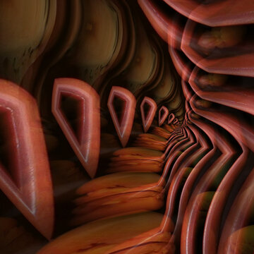 ribs and internal organs of a conceptualized whale inspired by the biblical account of Jonah inside a big fish