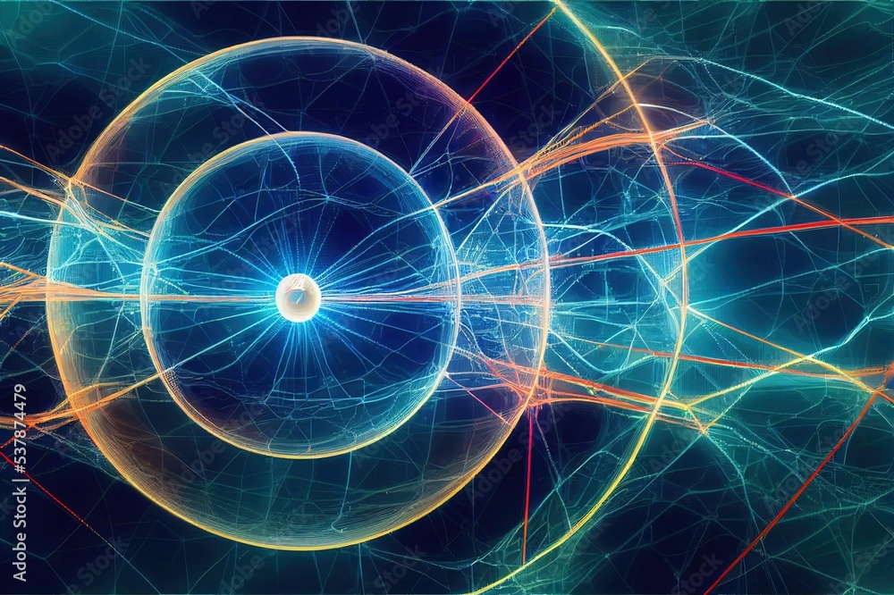 Poster information technology. digital background. 3d visualization of big data. 3d