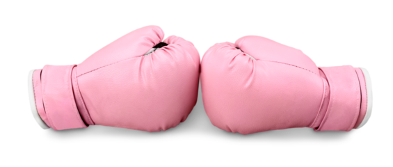 Pink boxing gloves on background