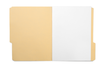 Brown Envelope document with paper on white background