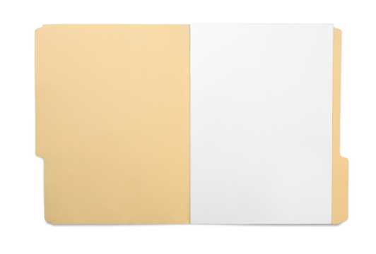 Brown Envelope document with paper on white background