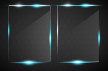 abstract metallic blue black frame layout modern tech design template background
