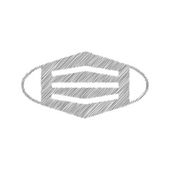 Face mask sketch vector icon. Mask that protects airborne diseases, viruses