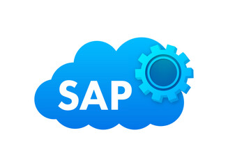 SAP Business process automation software. Cloud software. Vector stock illustration.