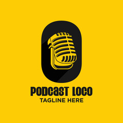 Letter O Podcast Logo Design Template Inspiration, Vector Illustration.
