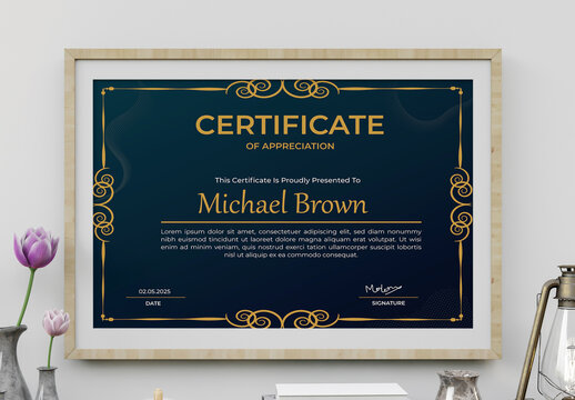 Merit Certificate Layout