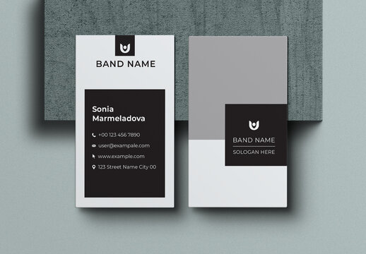 Black and White Business Card Layout