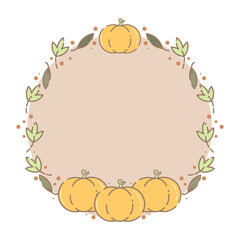 frame with pumpkin