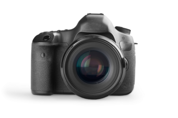 DSLR camera isolated on white background