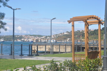 bridge over the sea in the city