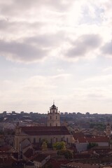 Walk around the city of Vilnius, Lithuania. Historical buildings of the city..