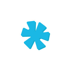 Snowflake blue. Isolated on white background. Vector illustration. For greeting card, invitation, tag, app, design. One element. PNG, transparent.