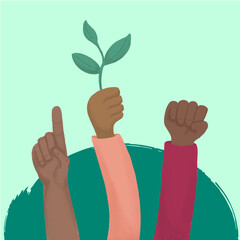 M&atilde;os para cima ativismo