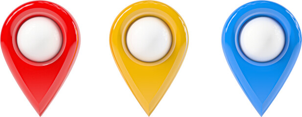 Map point red yellow blue