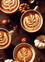 Fototapeta na wymiar The Most Beautiful Latte, Steam Rising off the Top, Coffee, Cappuccino, Mochaccino, Breakfast, 3d representation
