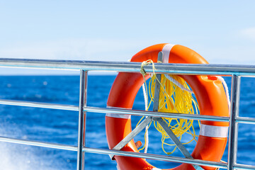 Life buoy on the ferry
