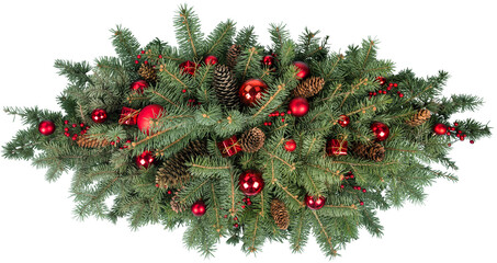 Christmas Decoration Floral Arrangement with Cones - Isolated