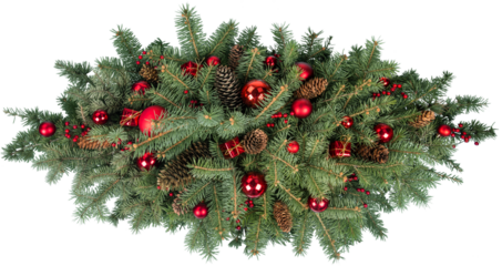 Christmas Decoration Floral Arrangement with Cones - Isolated