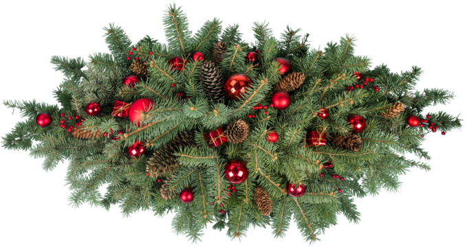 Christmas Decoration Floral Arrangement with Cones - Isolated