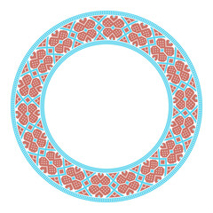 Round frame with flower folk embroidery13