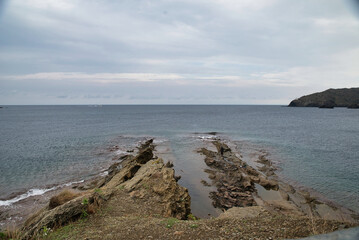 Beautiful mini-beach with clear and clean water, ideal for a day at the beach, near Barcelona. Cadaqués, Catalonia Spain.