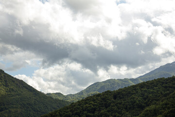 clouds over the mountains