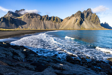 large mountains by the beach