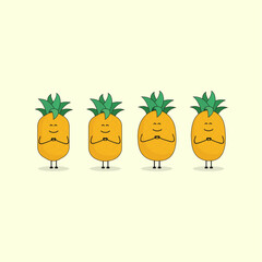 Abacaxis fazendo cora&ccedil;&atilde;o