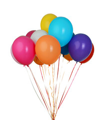 Assortment of floating party balloons - isolated image - obrazy, fototapety, plakaty