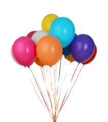 Gardinen Sortiment von sich hin- und herbewegenden Partyballons - isoliertes Bild © BillionPhotos.com
