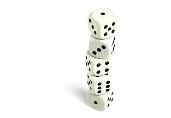 Dice isolated on white background 
