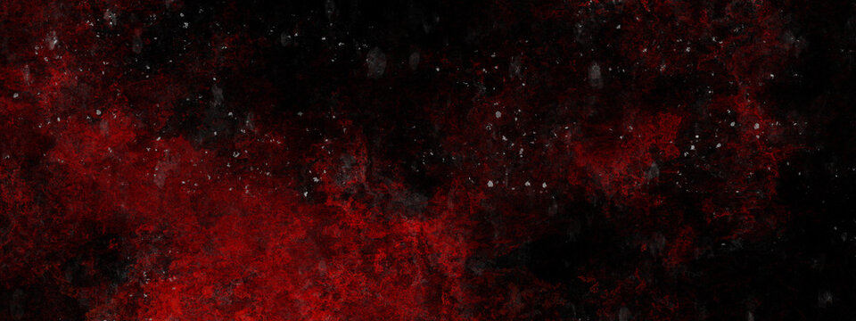 Mist Of Horror Dark Red Abstract Watercolor Hell Pattern With Light Drips On Black Paranormal Background, Apocalyptic Scene Design, Mysterious Power Effect Season Halloween	
