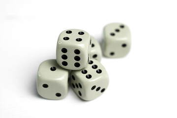 Dice isolated on white background 