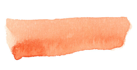 Colorful orange watercolor stain with watercolor paint blotch for valentine's day or for design