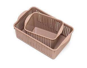 plastic baskets isolated