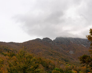 clouds in the autumn mountains