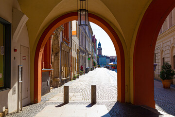 Medieval  historical center in Gorlitz city,Saxony. Germany.