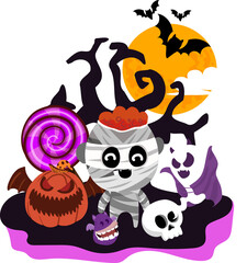 Happy halloween day	elements PNG