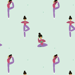yoga girl sport exercise pattern