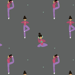 pattern of dancing yoga sport girls