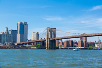 Fototapeta na wymiar Partial view of the Brooklyn Bridge